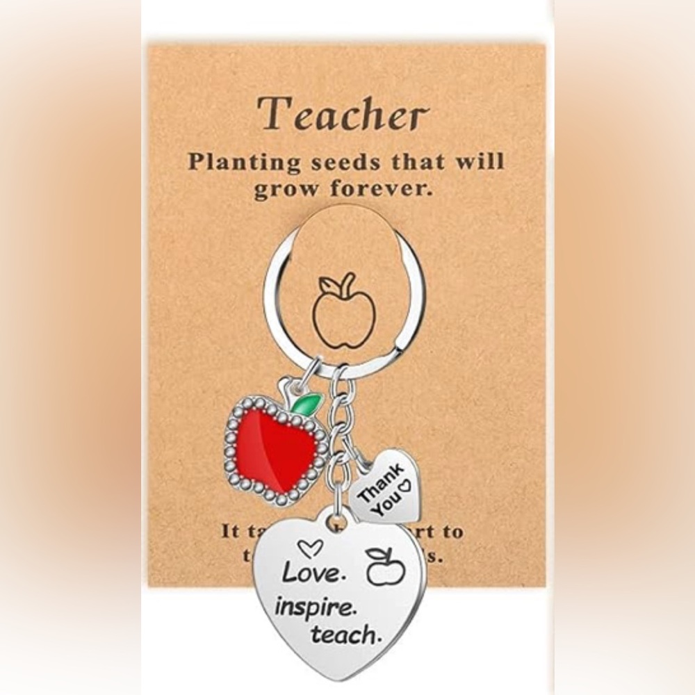 Love Inspire Teach, Teacher Appreciation Silver Keyxhain